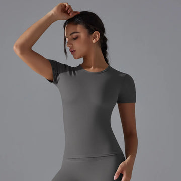 Quick-Drying Slim Fit Solid Color Sports T-shirt