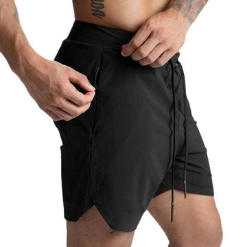 Breathable Stretch Training Shorts with Zipper Pockets