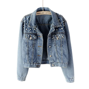 Women’s Pearl Embellished Denim Jacket