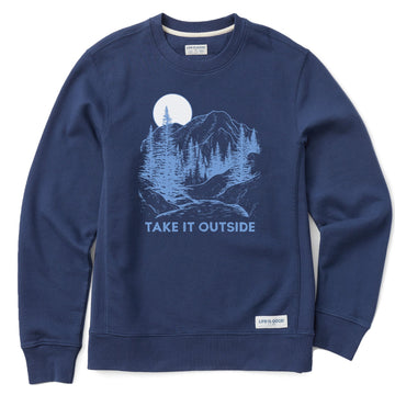 Men's Take it Outside Mountains Simply True Fleece Crew