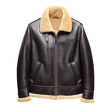 B-3 Faux Shearling Leather Jacket