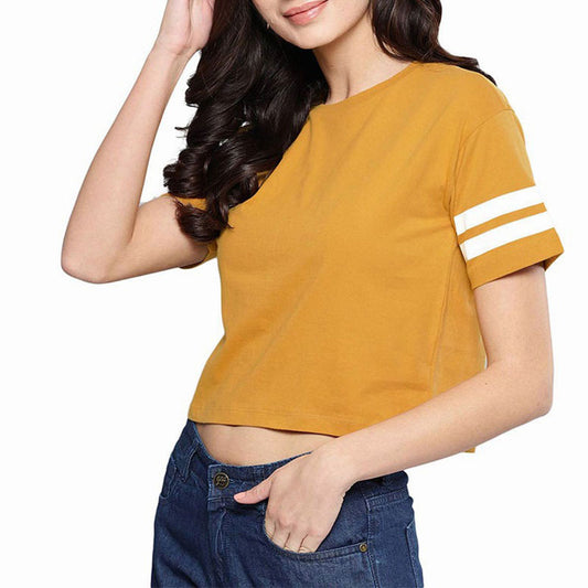 Custom Logo Women’s Cotton Embroidered Summer Crop Top