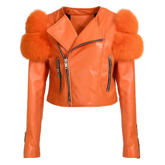 New Design High-Quality Genuine Leather Women’s Jacket