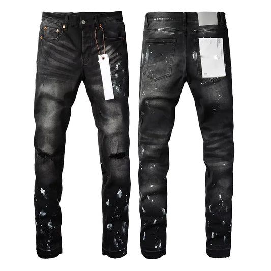 Men's High Waist Light Wash Hip Hop Jeans