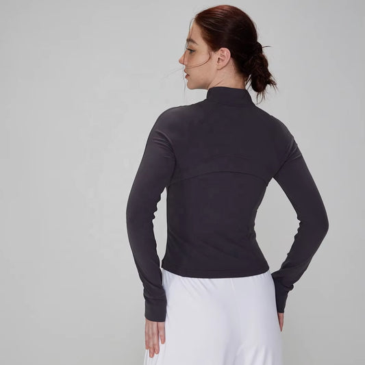 Women’s Full-Zip Fitness Gym & Yoga Sports Top