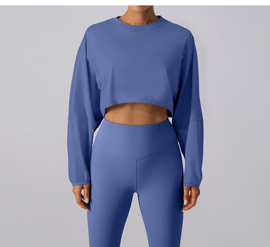 Women’s Long Sleeve Loose Fit Crop Sweatshirt